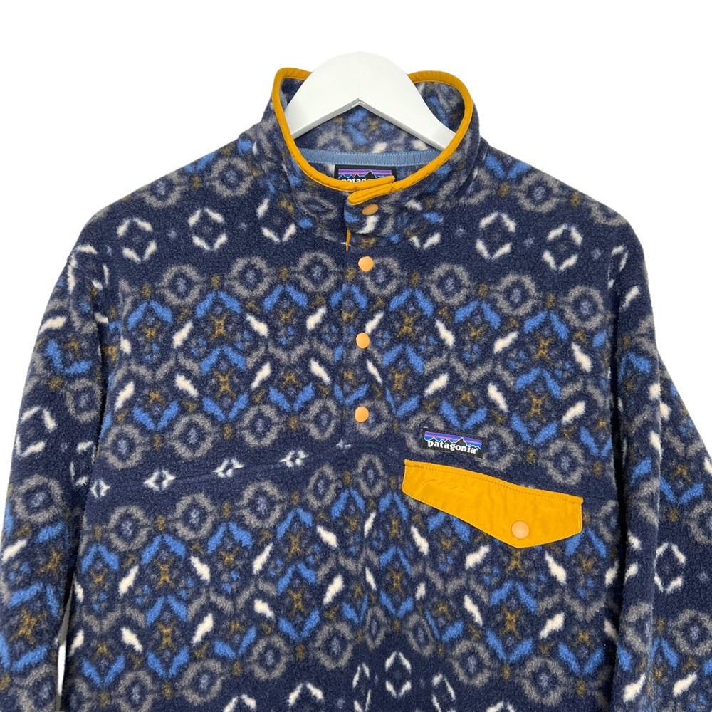 Patagonia Synchilla Snap T Fleece Pullover Tundra Cluster Navy Blue Men's Size M - Picture 4 of 14